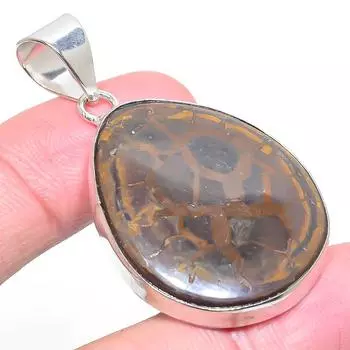 Подарочный кулон из стерлингового серебра 925 пробы с яшмой из натурального грязевого камня, 2,09 дюйма, c4b54