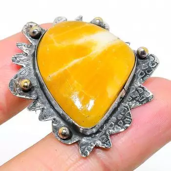 Подарочный кулон из стерлингового серебра 925 пробы с натуральным камнем септериана 1,42 дюйма j2H48