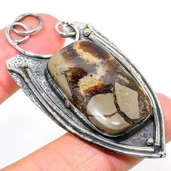 Подарочный кулон из стерлингового серебра 925 пробы с натуральным септерианским камнем 2,84 дюйма e8w04