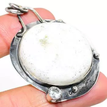 Подарочный кулон из стерлингового серебра 925 пробы с натуральным сколецитом и топазом 2,36 дюйма K2G69