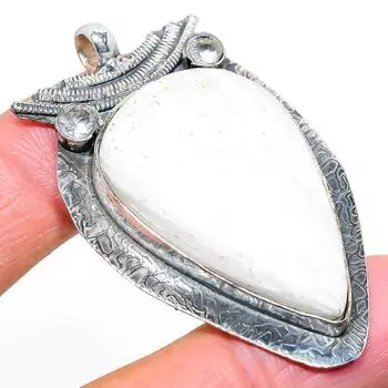 Подарочный кулон из стерлингового серебра 925 пробы с натуральным сколецитом и топазом 2,29 дюйма L0S70