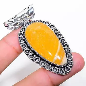 Подарочный кулон из стерлингового серебра 925 пробы с натуральным септерианским драгоценным камнем 2,36 дюйма w6o71