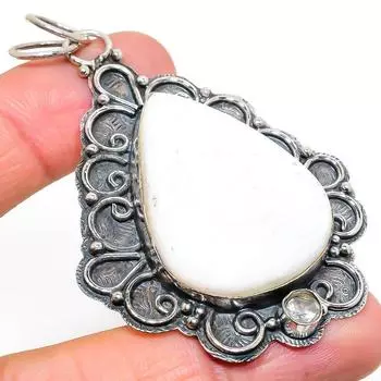 Подарочный кулон из стерлингового серебра 925 пробы с натуральным сколецитом и топазом 2,88 дюйма k4K54