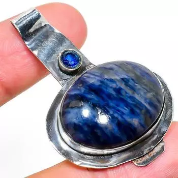 Подарочный кулон из стерлингового серебра 925 пробы с натуральным содалитом и топазом, 2,01 дюйма, h5t97
