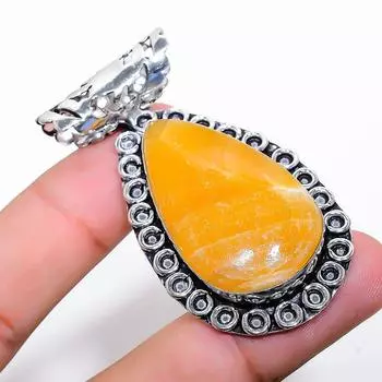 Подарочный кулон из стерлингового серебра 925 пробы с натуральным септическим драгоценным камнем Noodal 2,21 дюйма E4D15