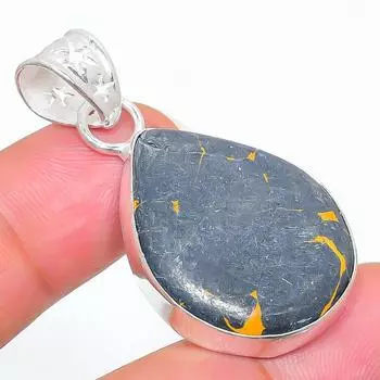 Подарочный кулон из стерлингового серебра 925 пробы с натуральным яшмовым камнем 1,69 дюйма V6A83