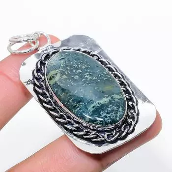 Подарочный кулон из стерлингового серебра 925 пробы с натуральным камбабским яшмом 2,52 дюйма j1m66