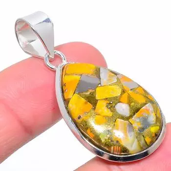 Подарочный кулон из стерлингового серебра 925 пробы с натуральным яшмовым камнем 1,89 дюйма V8y03