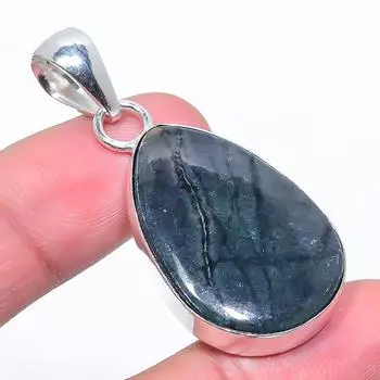 Подарочный кулон из стерлингового серебра 925 пробы с натуральным драгоценным камнем Пикассо Яшма 2,01 дюйма w7n84