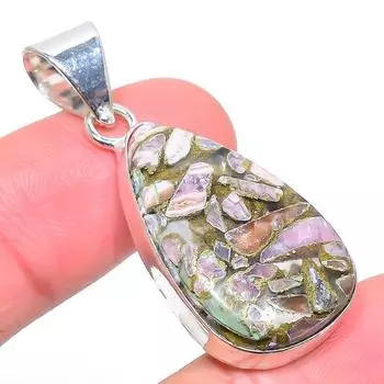 Подарочный кулон из стерлингового серебра 925 пробы с натуральным родохрозитом 1,73 дюйма W2k14