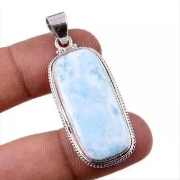 Подарочный кулон из стерлингового серебра 925 пробы Natural Republic с драгоценным камнем Ларимар, 2 дюйма, y4D19