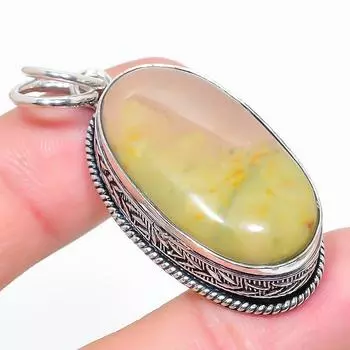 Подарочный кулон из стерлингового серебра 925 пробы с натуральным полиграммным яшмом размером 1,97 дюйма z4A35