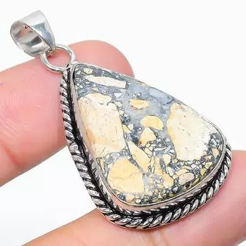 Подарочный кулон из стерлингового серебра 925 пробы с натуральным драгоценным камнем малигано яшма 1,89 дюйма k6B65