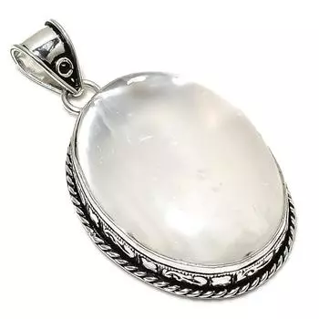 Подарочный кулон из стерлингового серебра 925 пробы с натуральным кристаллом кварца 2,36 дюйма J8r31