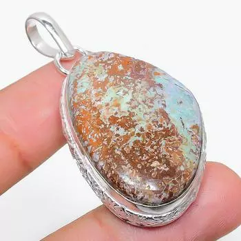 Подарочный кулон из стерлингового серебра 925 пробы с натуральным хромдиопсидом 1,97 дюйма Z8Q39