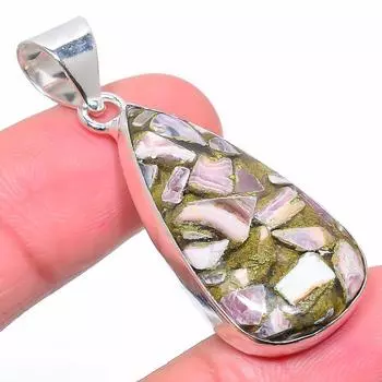 Подарочный кулон из стерлингового серебра 925 пробы с натуральным родохрозитом 1,93 дюйма Y2z61