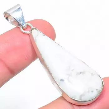 Подарочный кулон из стерлингового серебра 925 пробы с натуральным говлитом из яшмы 2,21 дюйма K1b85