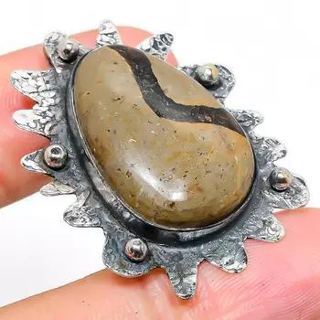 Подарочный кулон из стерлингового серебра 925 пробы с натуральным камнем септериана 1,65 дюйма I9P23