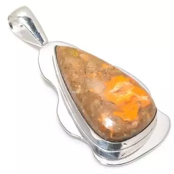 Подарочный кулон из стерлингового серебра 925 пробы с натуральным драгоценным камнем малигано яшма 2,40 дюйма c2b95