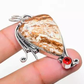 Подарочный кулон из стерлингового серебра 925 пробы с натуральным лимонным хризопразом и гранатом 2,17 дюйма k2G07