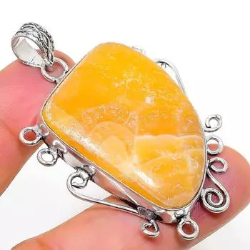 Подарочный кулон из стерлингового серебра 925 пробы с натуральным камнем септериана 2,17 дюйма q4e92