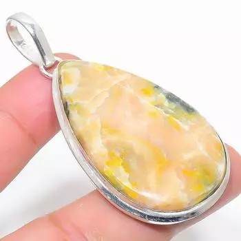 Подарочный кулон из стерлингового серебра 925 пробы с натуральным яшмовым камнем 2,56 дюйма q0W86