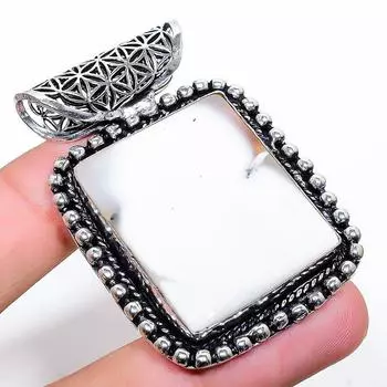 Подарочный кулон из стерлингового серебра 925 пробы с натуральным дендритовым опалом 2,05 дюйма O9F13