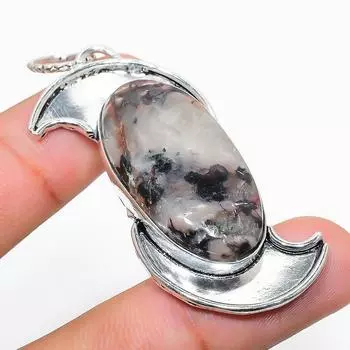 Подарочный кулон из стерлингового серебра 925 пробы с натуральным русским чароитом 2,40 дюйма T5c26