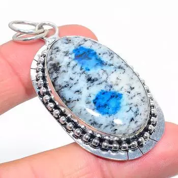 Подарочный кулон из стерлингового серебра 925 пробы с натуральным синим азуритом K2, 2,44 дюйма, Y5d29