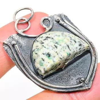 Подарочный кулон из стерлингового серебра 925 пробы с натуральным синим азуритом K2 2,25 дюйма G8S94