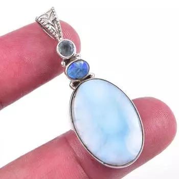 Подарочный кулон Natural Republic Larimar, австралийский опал 925 пробы, 1,7 дюйма, M0f94