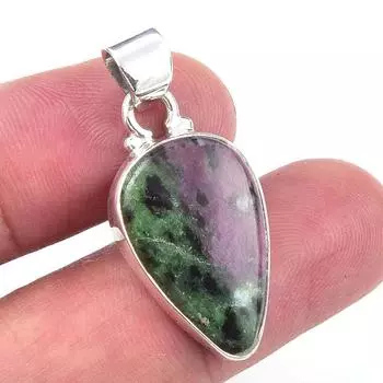 Подарочный кулон Ruby In Zoisite ручной работы из стерлингового серебра 925 пробы, созданный в лаборатории, 1,25 дюйма i3I46