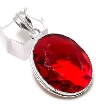 Подарочный кулон ручной работы из стерлингового серебра 925 пробы с натуральным мозамбикским гранатом 1,77 дюйма R4H52
