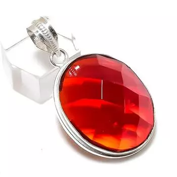 Подарочный кулон ручной работы из стерлингового серебра 925 пробы с натуральным мозамбикским гранатом 1,77 дюйма a2t60