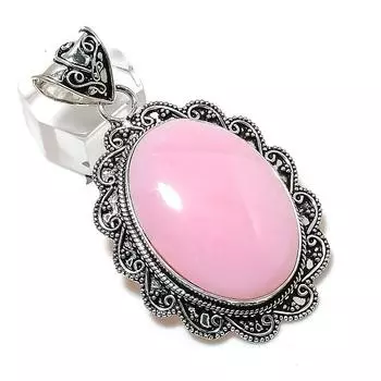 Подарочный кулон ручной работы из стерлингового серебра 925 пробы с натуральным розовым опалом 2,48 дюйма i7O43