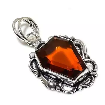 Подарочный кулон ручной работы из стерлингового серебра 925 пробы с натуральным цитрином 1,89 дюйма Q1C29