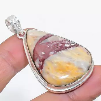 Подарочный кулон ручной работы из стерлингового серебра 925 пробы с натуральным драгоценным камнем дикой лошади 2,05 дюйма P9b57