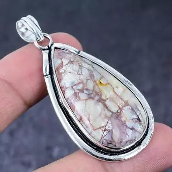 Подарочный кулон ручной работы из стерлингового серебра 925 пробы с натуральным драгоценным камнем дикой лошади 2,40 дюйма d9U46