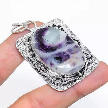 Подарочный кулон ручной работы из стерлингового серебра 925 пробы с натуральным драгоценным камнем Blue Jone 2,29 дюйма p6k65