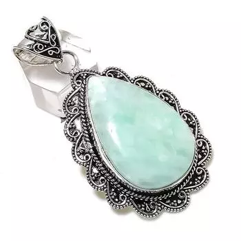 Подарочный кулон ручной работы из стерлингового серебра 925 пробы с натуральным драгоценным камнем Aquateen 2,60 дюйма T2g97