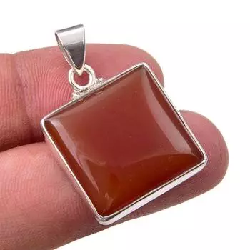 Подарочный кулон ручной работы из стерлингового серебра 925 пробы с натуральным сердоликом 1,25 дюйма w9h98