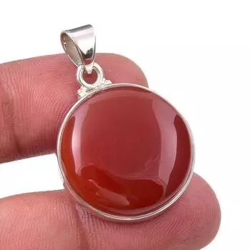 Подарочный кулон ручной работы из стерлингового серебра 925 пробы с натуральным сердоликом 1,25 дюйма m3V04