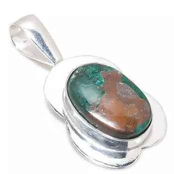 Подарочный кулон ручной работы из стерлингового серебра 925 пробы с натуральным азуритом 1,77 дюйма k5z52