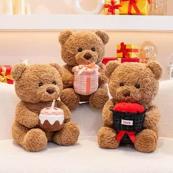 Подарочный медведь, милая плюшевая кукла-медведь, подарок на День святого Валентина для девушки, 1 шт., 30 см, 11,8 дюймов One Size
