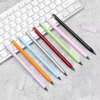 Подарочный многоцветный металлический держатель для ручек, не грязный, без чернил, неограниченное количество чернил, карандаш HB Eternal, бесчернильная ручка серебряный