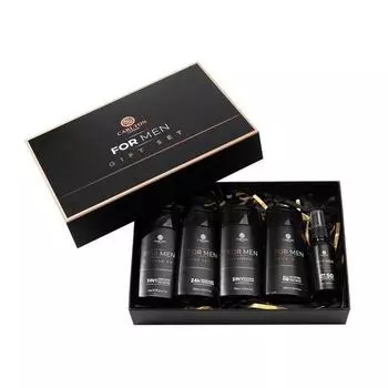 Подарочный набор Carlton London для мужчин 5 шт. - Средство для умывания, уменьшающее тусклость, Лосьон для тела с длительным увлажнением, Суперувлажняющий гель для душа, Солнцезащитный спрей с защитой от УФ-лучей