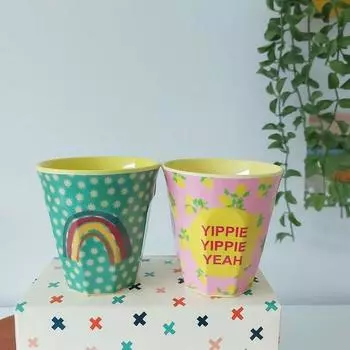 Подарочный набор Danish Baby Tableware Rice Baby Cup 2P, 1 комплект, Радуга, Yeppy