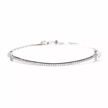 Подарочный набор для браслета PLUSTER 925 Sterling Silver Smile Line Platinum Finish Accessories Cubic Zirconies Rhinestones Present Christmas Gift