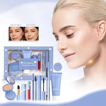 Подарочный набор для макияжа из 8 предметов Heart To Heart Beauty Set Travel Version Portable Girl Gift Gift на День святого Валентина One Size белый