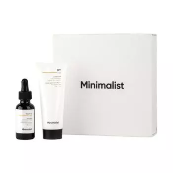 Подарочный набор для осветления кожи и защиты от солнца (30 мл + 50 г), Brightening & SPF Skincare Gift Set, Minimalist